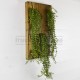 Tableau végétal artificiel 48x29cm sur planches de bois Noyer