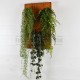 Tableau végétal artificiel 48x29cm sur planches de bois Merisier Foncé
