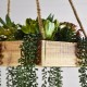 Suspension végétale caisse en bois 45x30cm Succulentes