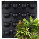 Kit Mur Végétal Intérieur Flowall Noir 42x40cm 16 pots S & Plantes