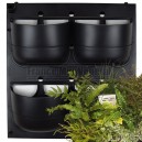 Kit Mur Végétal Extérieur Flowall Noir 42x40cm 4 pots L & Plantes