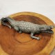 Crocodile en résine effet bronze 60x20x18cm