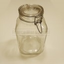 Bocal terrarium carré en verre 14x14x24cm