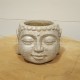 Cache pot tête de Bouddha en béton 13x12x9cm Argenté