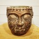Cache pot tête de Bouddha en béton Ø18cm Ht.17,5cm Cuivré
