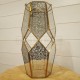 Vase terrarium hexagonal en verre et laiton 15x15x31cm