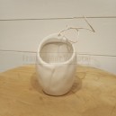 Cache pot céramique Blanc Crème Ø7cm à suspendre ou poser