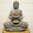 Statue Bouddha à poser avec photophore 40x30x20cm