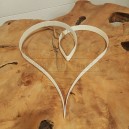 Cœur blanc en métal à suspendre 32x28cm